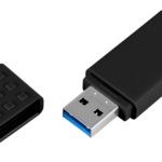 Black UME USB flash drive with open plug