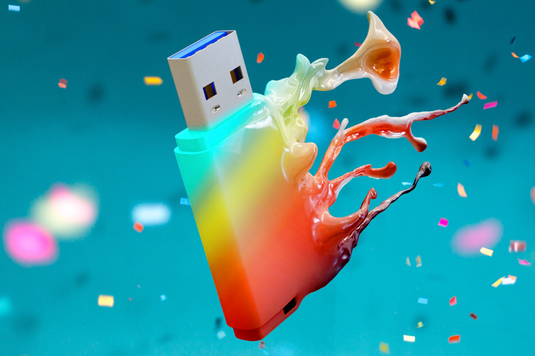 UME's melting rainbow flash drive