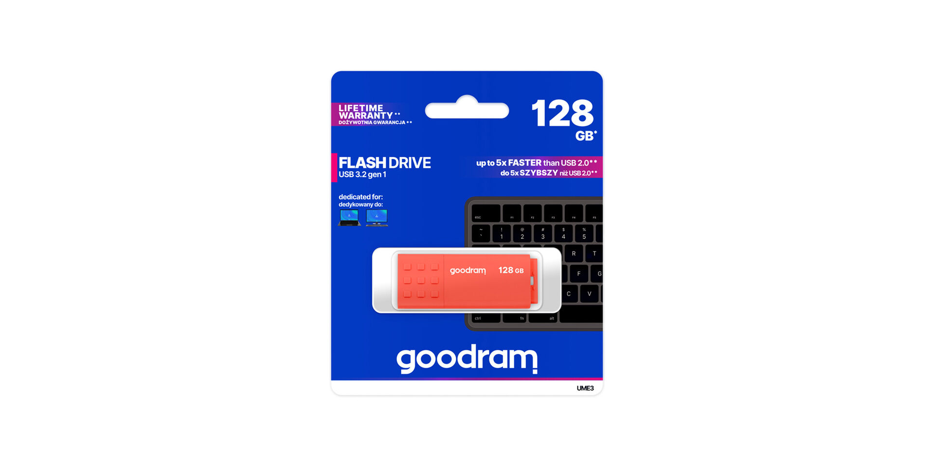 USB UME3 marki Goodram w opakowaniu