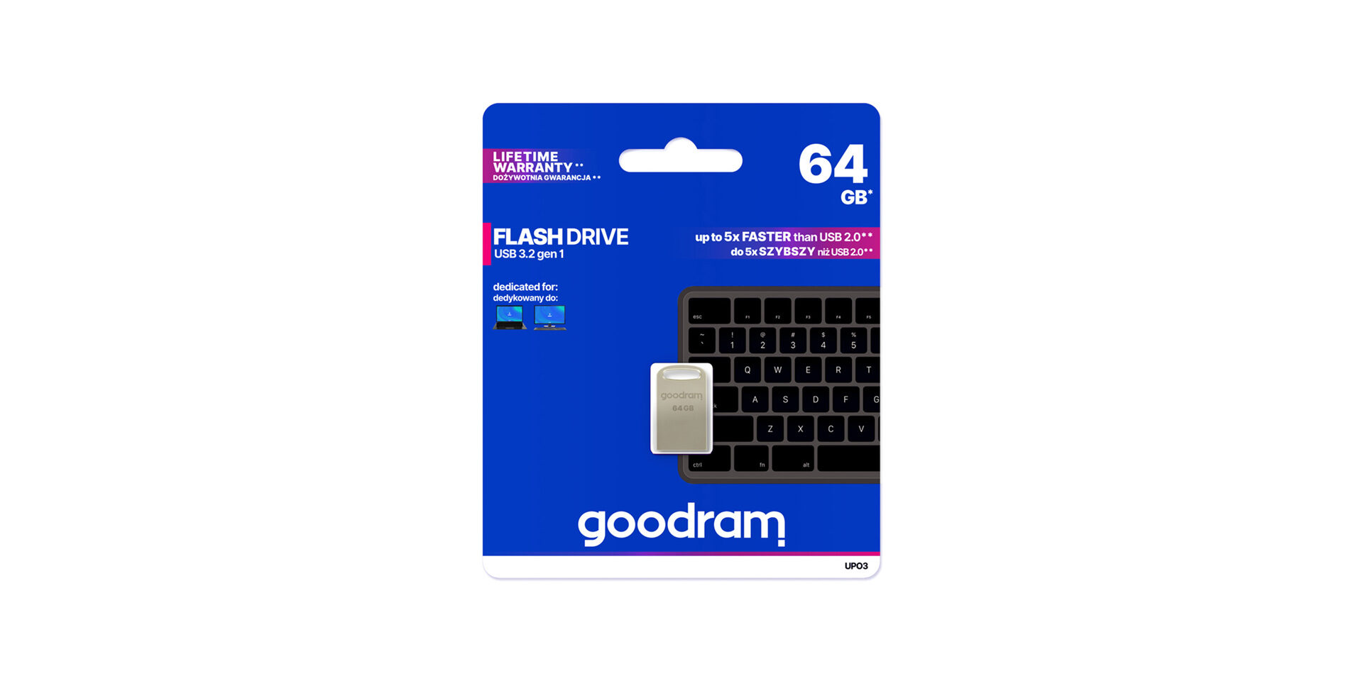 USB UPO3 marki Goodram w opakowaniu