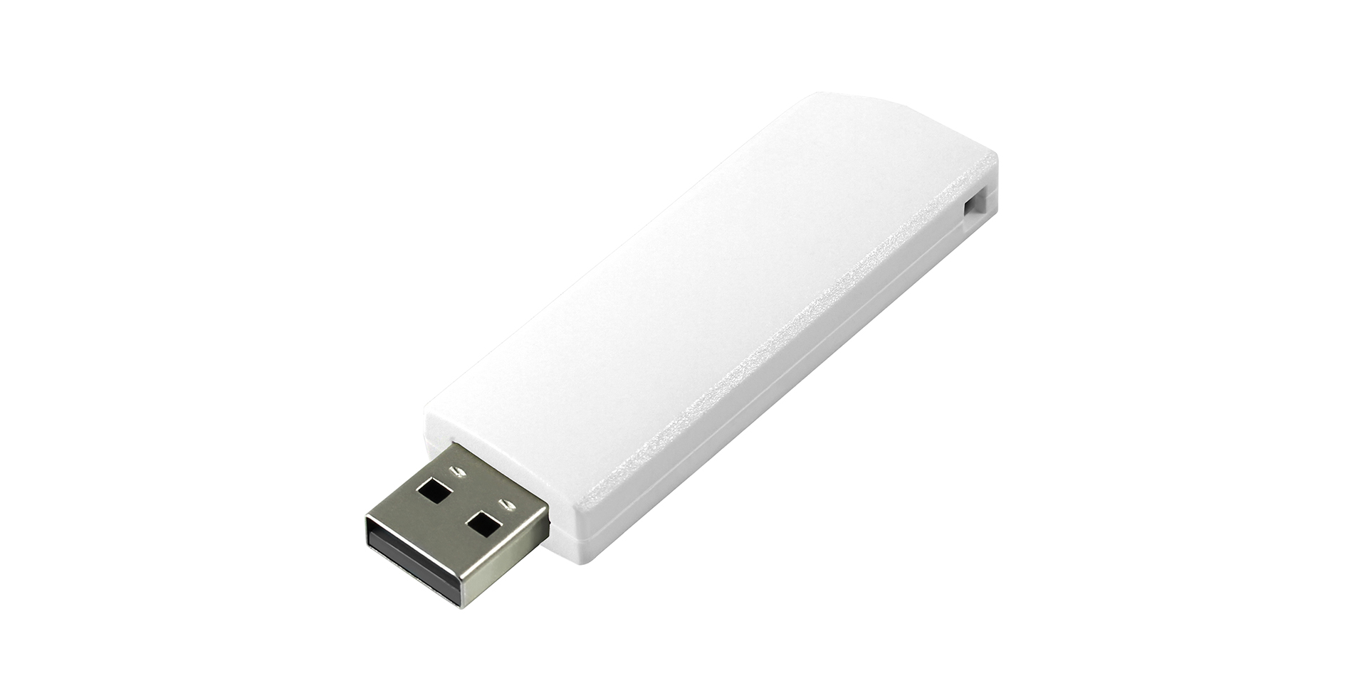 White flash drive with retractable connector