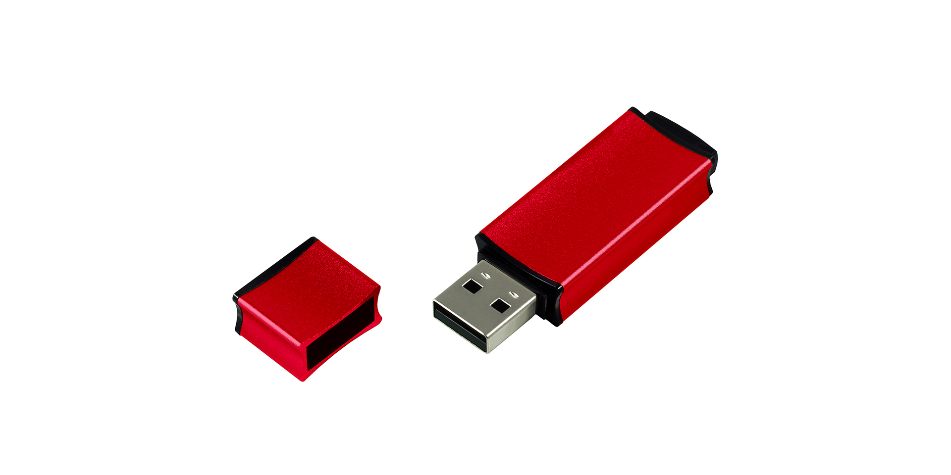 Red housing USB with cap
